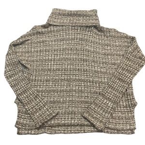 Hayden Los Angeles Cozy Brown White Marled Knit Normcore Turtleneck Size M
